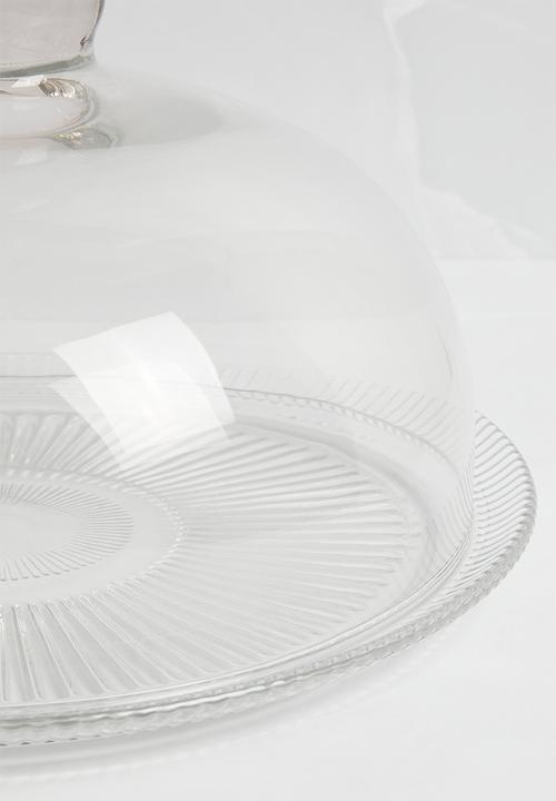 Excellent Houseware - Roma glass cake stand w dome - clear