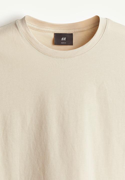 H&M - Slim fit pima cotton T-shirt - beige