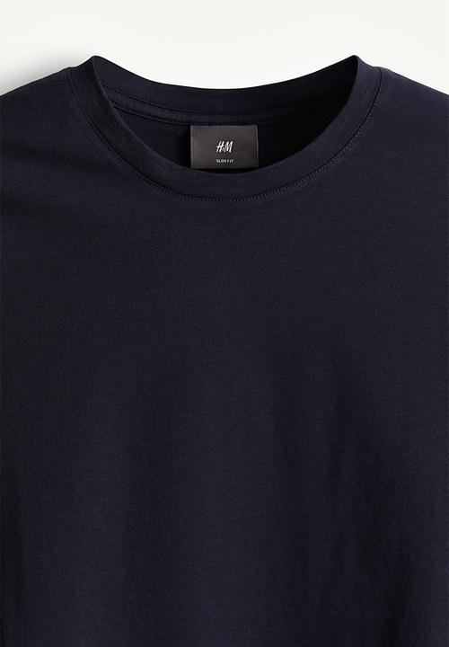 H&M - Slim fit pima cotton T-shirt - navy