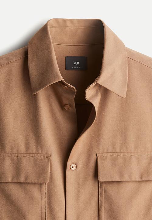 H&M - Regular fit twill overshirt - brown
