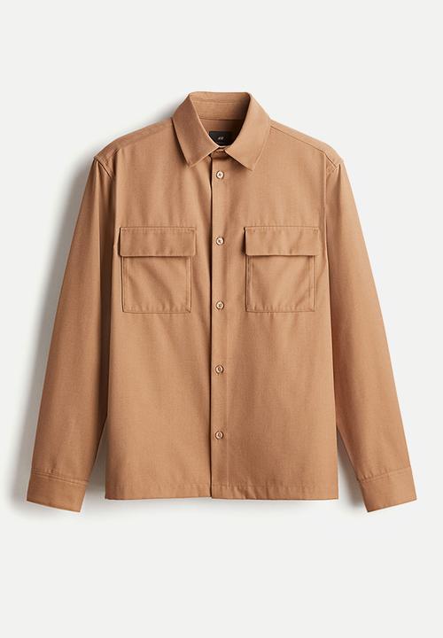 H&M - Regular fit twill overshirt - brown