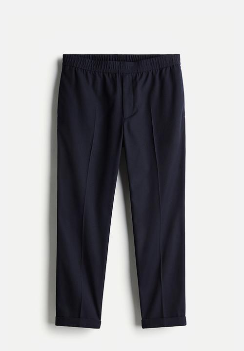 H&M - Slim fit tailored joggers - navy