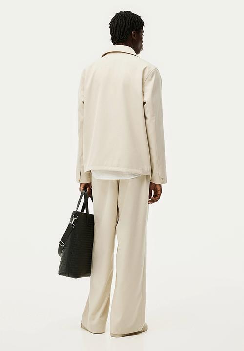 H&M - Loose fit twill joggers - beige
