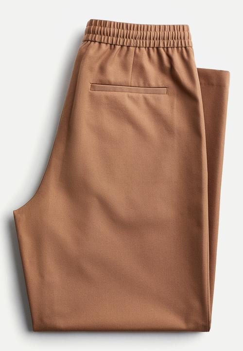 H&M - Loose fit twill joggers - light brown