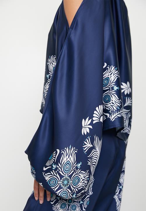 edit - Cold shoulder gauged neck blouse - bold silhouette floral