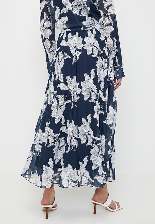 edit - Co-ord printed pleated skirt - stencil floral