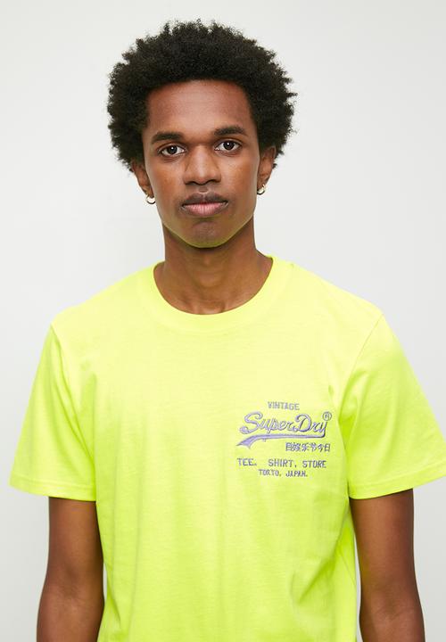 Superdry. - Neon Vintage Logo T-Shirt - Neon Yellow
