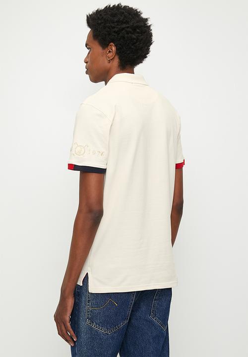 POLO - Landon tipped cuff logo ss golfer - white