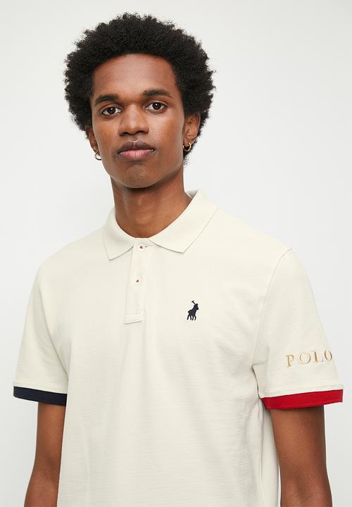 POLO - Landon tipped cuff logo ss golfer - white