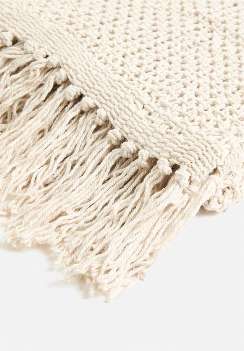 H&S - Light weave throw - cream
