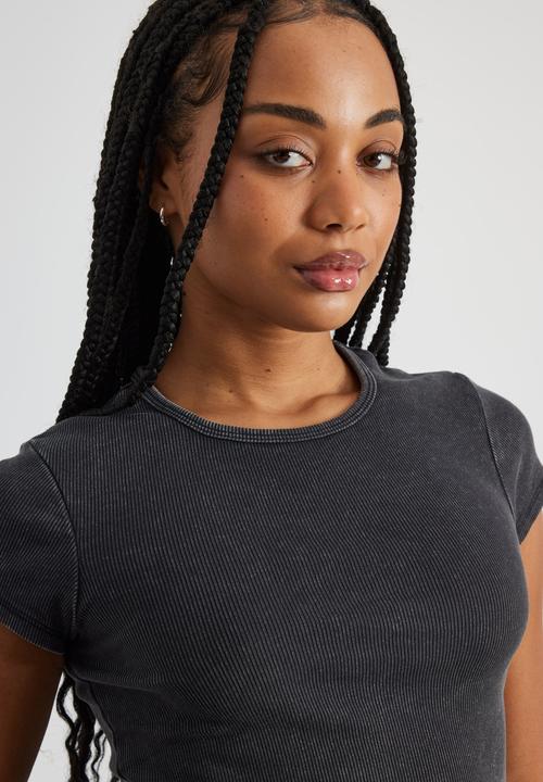 Factorie - Ruby Rib Baby Tee - Washed Black
