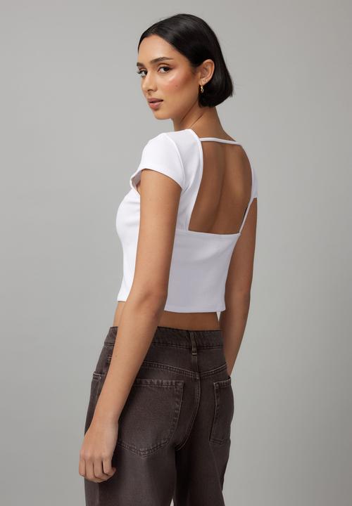 Factorie - Hazel Open Back Tee - White