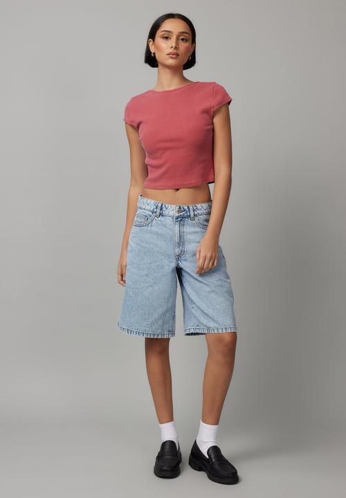 Factorie - Hazel Open Back Tee - Washed Scooter