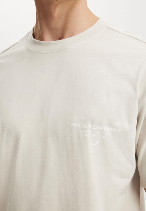 Cotton On - Box Fit Easy T-Shirt - Sand Dune/Maiden Ensemble