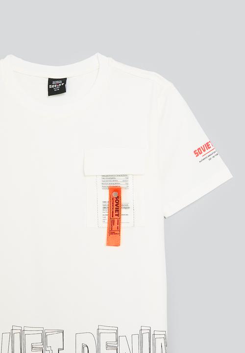 SOVIET - Boys s/slv fashion tee 5/6 - 13/14 - white