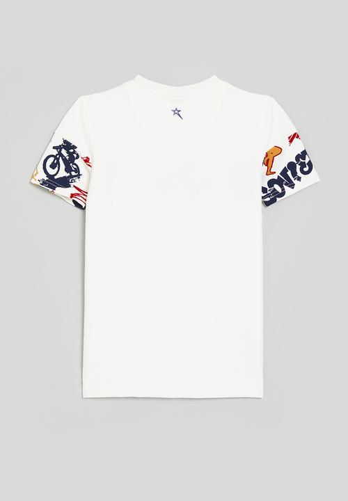 SOVIET - Boys crew neck rotary print  - winter white