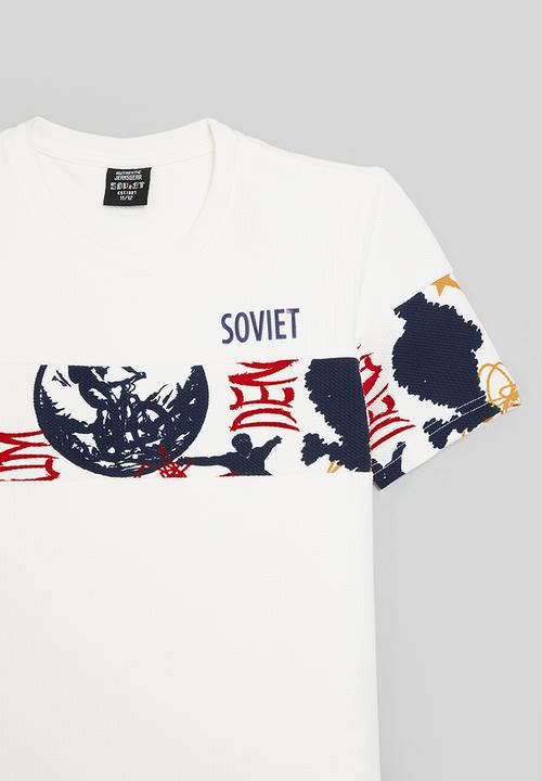 SOVIET - Boys crew neck rotary print  - winter white
