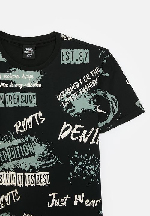SOVIET - Boys crew neck rotary print  - black1