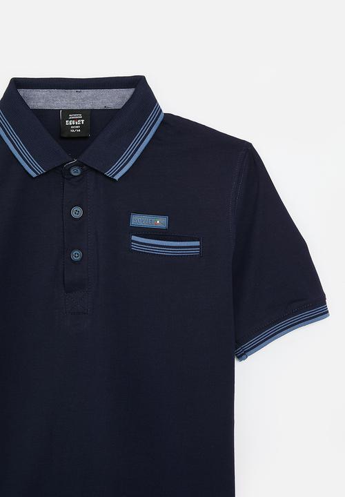 SOVIET - S/slv fashion golfer - navy