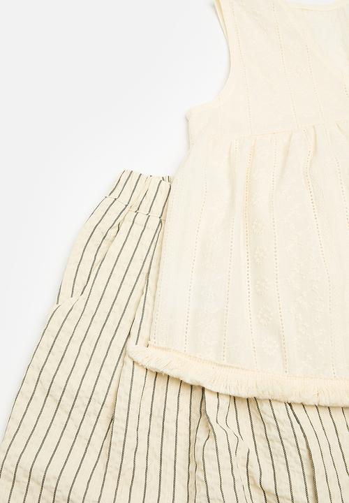 Pop Candy - Top & bottom set - white & stripe