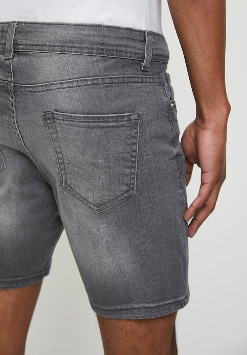 Just Organic - Danman Skinny Denim Short - Grey