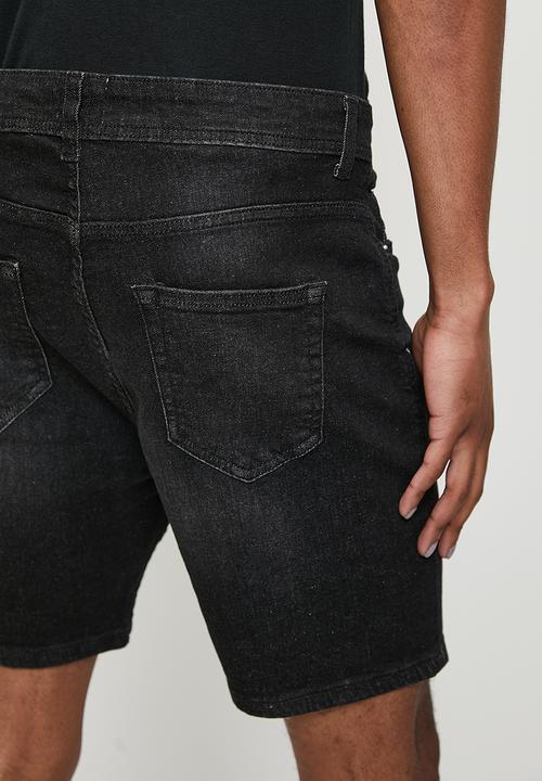 Just Organic - Malanus Slim Denim Short - - Washed Black