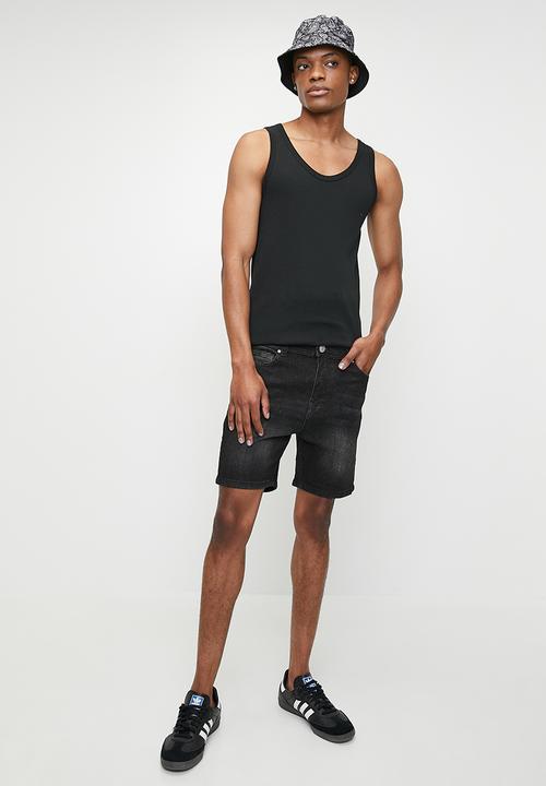 Just Organic - Malanus Slim Denim Short - - Washed Black