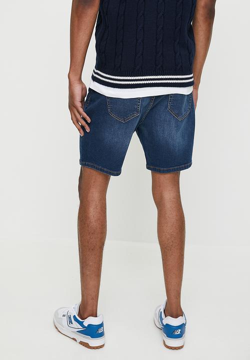 Just Organic - Malanus Slim Denim Short -  - Dark Blue