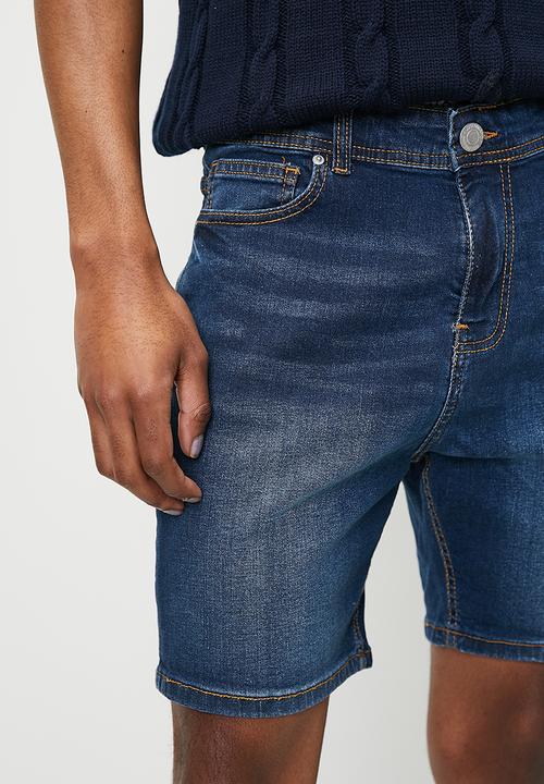 Just Organic - Malanus Slim Denim Short -  - Dark Blue