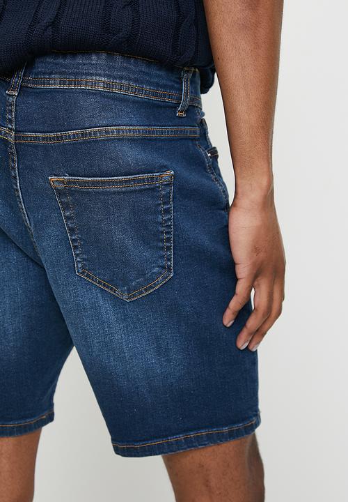 Just Organic - Malanus Slim Denim Short -  - Dark Blue
