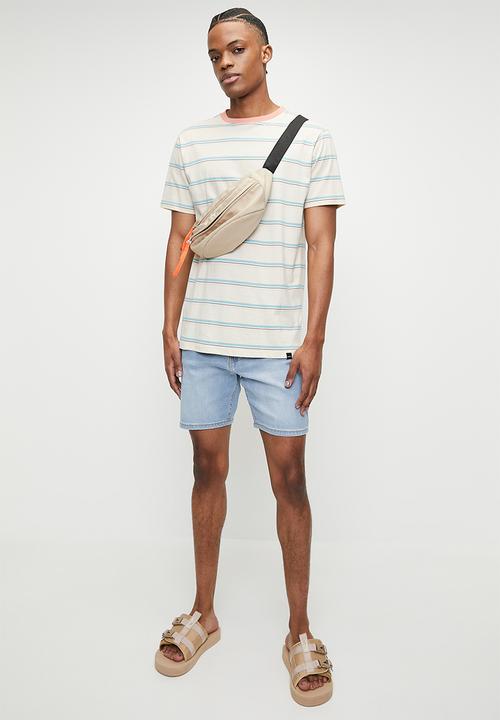 Just Organic - Danman Skinny Denim Short   - Light Blue