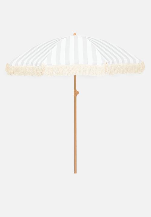 H&S - Candy stripe beach umbrella - Taupe