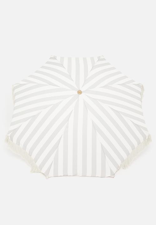 H&S - Candy stripe beach umbrella - Taupe