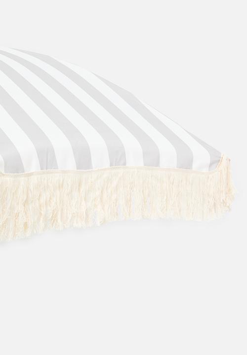 H&S - Candy stripe beach umbrella - Taupe