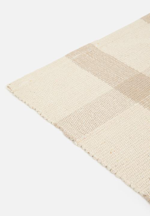 Sixth Floor - Check Woven Bath Mat - Natural
