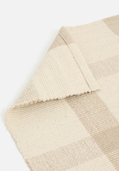 Sixth Floor - Check Woven Bath Mat - Natural