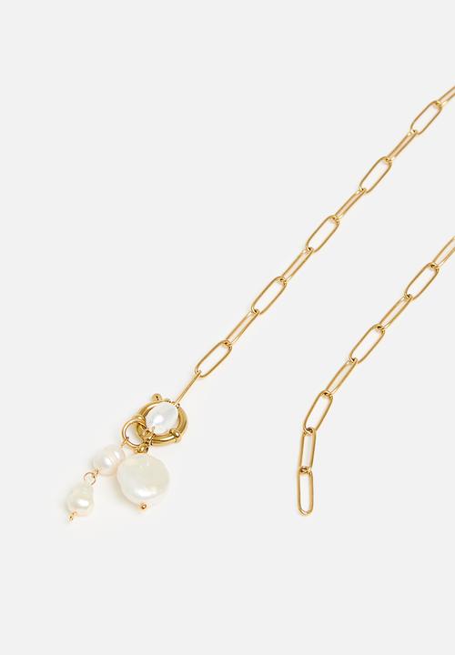 Tessa Design - Adira pearl pendant necklace - gold
