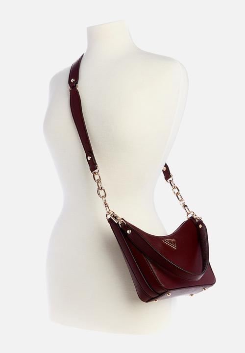 GUESS - Eco gloriana top zip shldr bag - burgundy