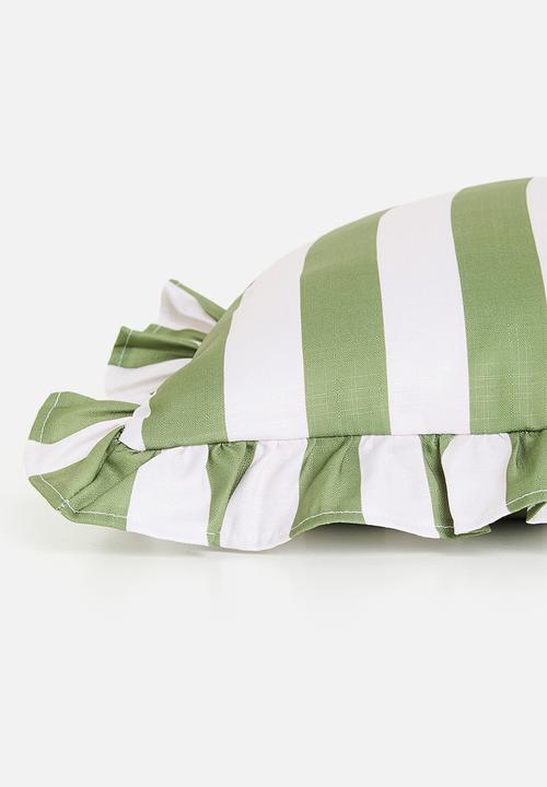 Sixth Floor - Frilo printed cushion cover - Olive