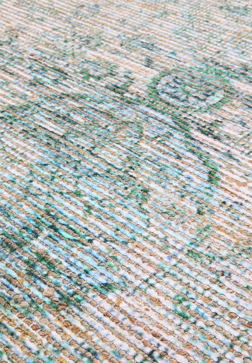 Sixth Floor - Woven Printed Jute & Chenille Blend Rug - green