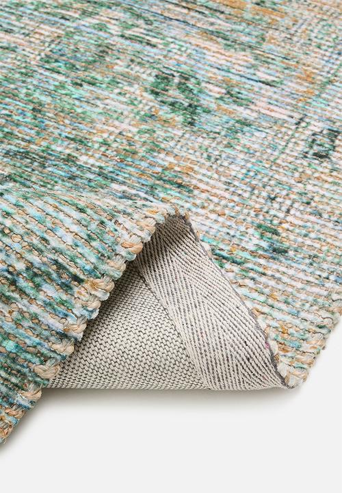 Sixth Floor - Woven Printed Jute & Chenille Blend Rug - green