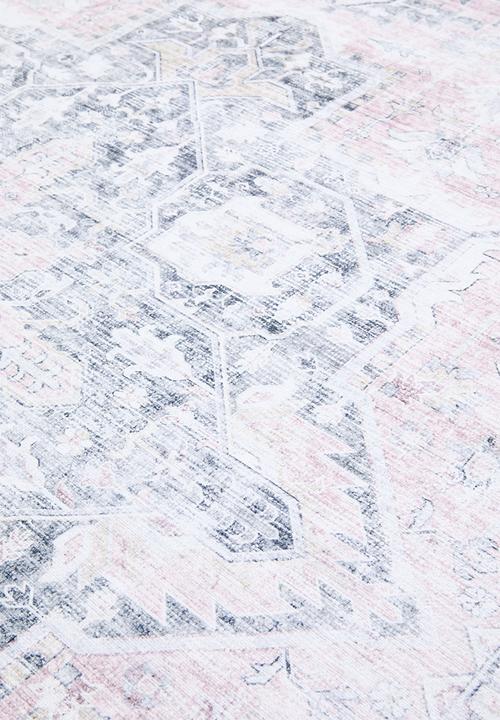 Sixth Floor - Ezra printed rug - Antique Grey & Blush
