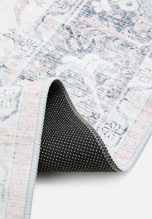 Sixth Floor - Ezra printed rug - Antique Grey & Blush