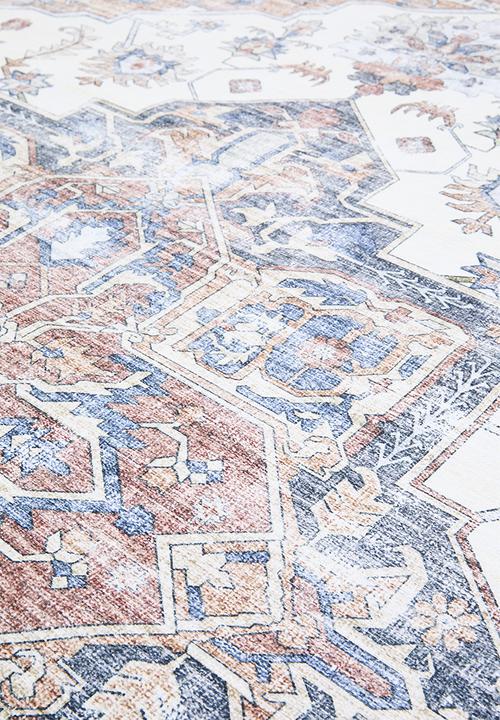 Sixth Floor - Ezra printed Rug - Antique Rust & Grey