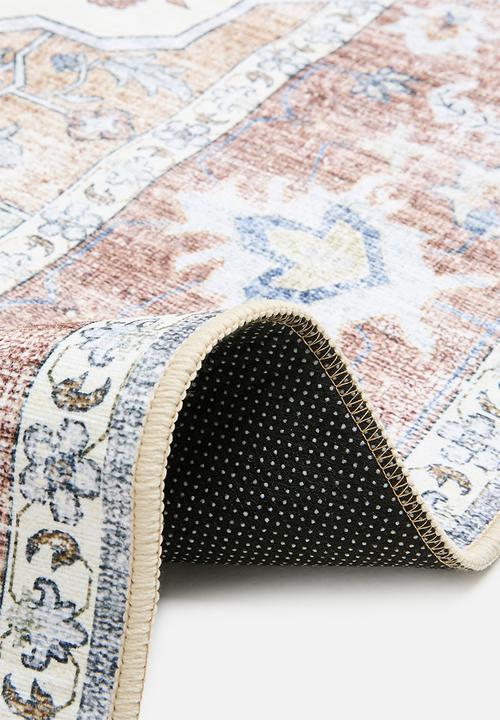 Sixth Floor - Ezra printed Rug - Antique Rust & Grey