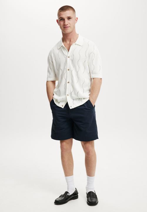 Cotton On - Twill Pleat Short - Navy Twill