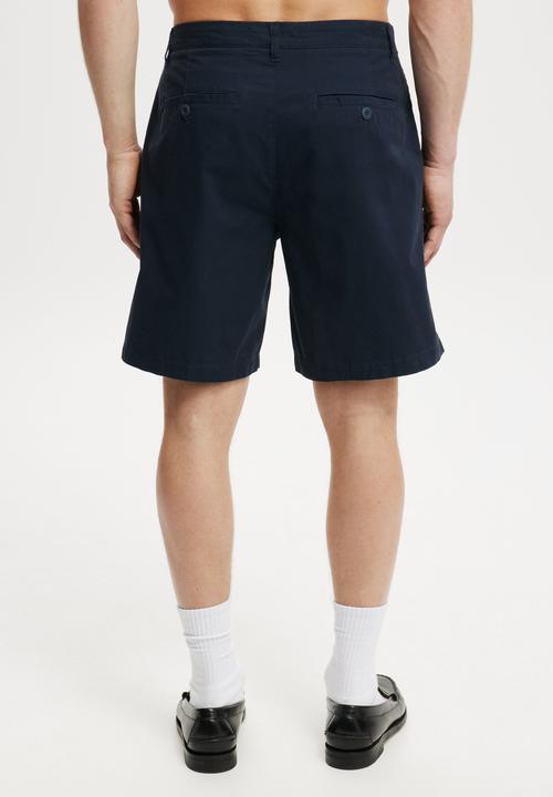 Cotton On - Twill Pleat Short - Navy Twill