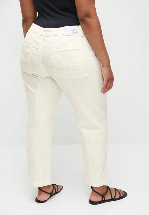 Me&B - Plus Tapered Leg Jeans - Milk