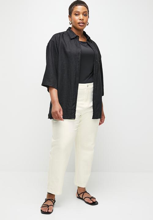 Me&B - Plus Tapered Leg Jeans - Milk