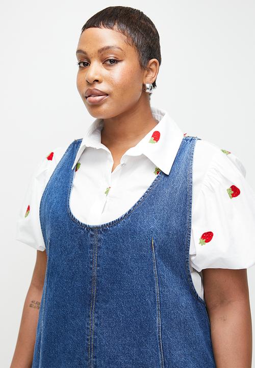 Me&B - Plus Relaxed Dungaree - Denim
